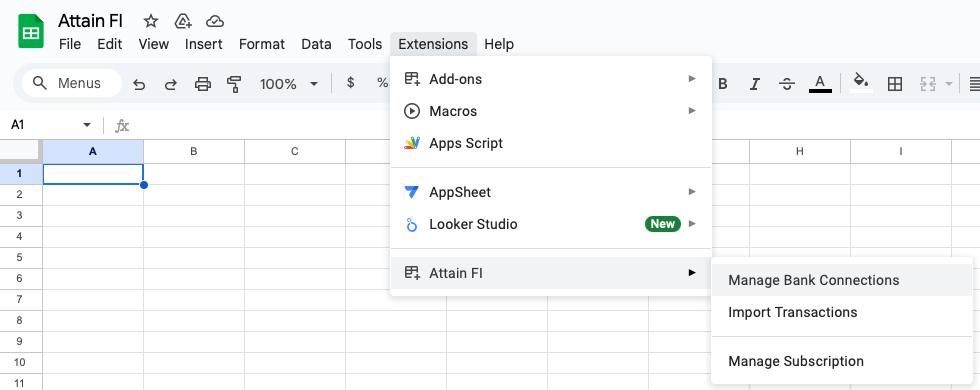 Connect your banks to your spreadsheet with Attain FI